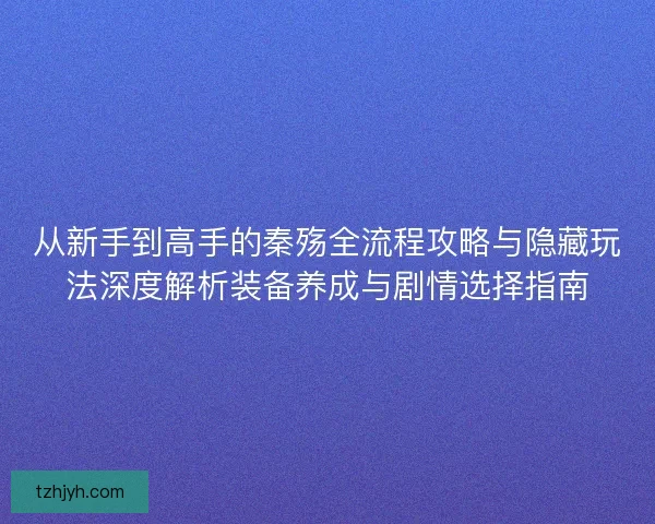 从新手到高手的秦殇全流程攻略与隐藏玩法深度解析装备养成与剧情选择指南