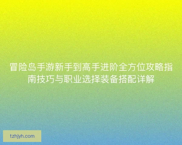 冒险岛手游新手到高手进阶全方位攻略指南技巧与职业选择装备搭配详解